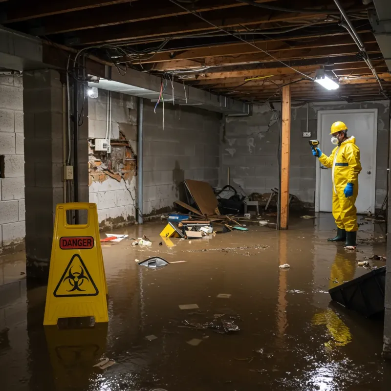 Flooded Basement Electrical Hazard in Westwood, MA Property